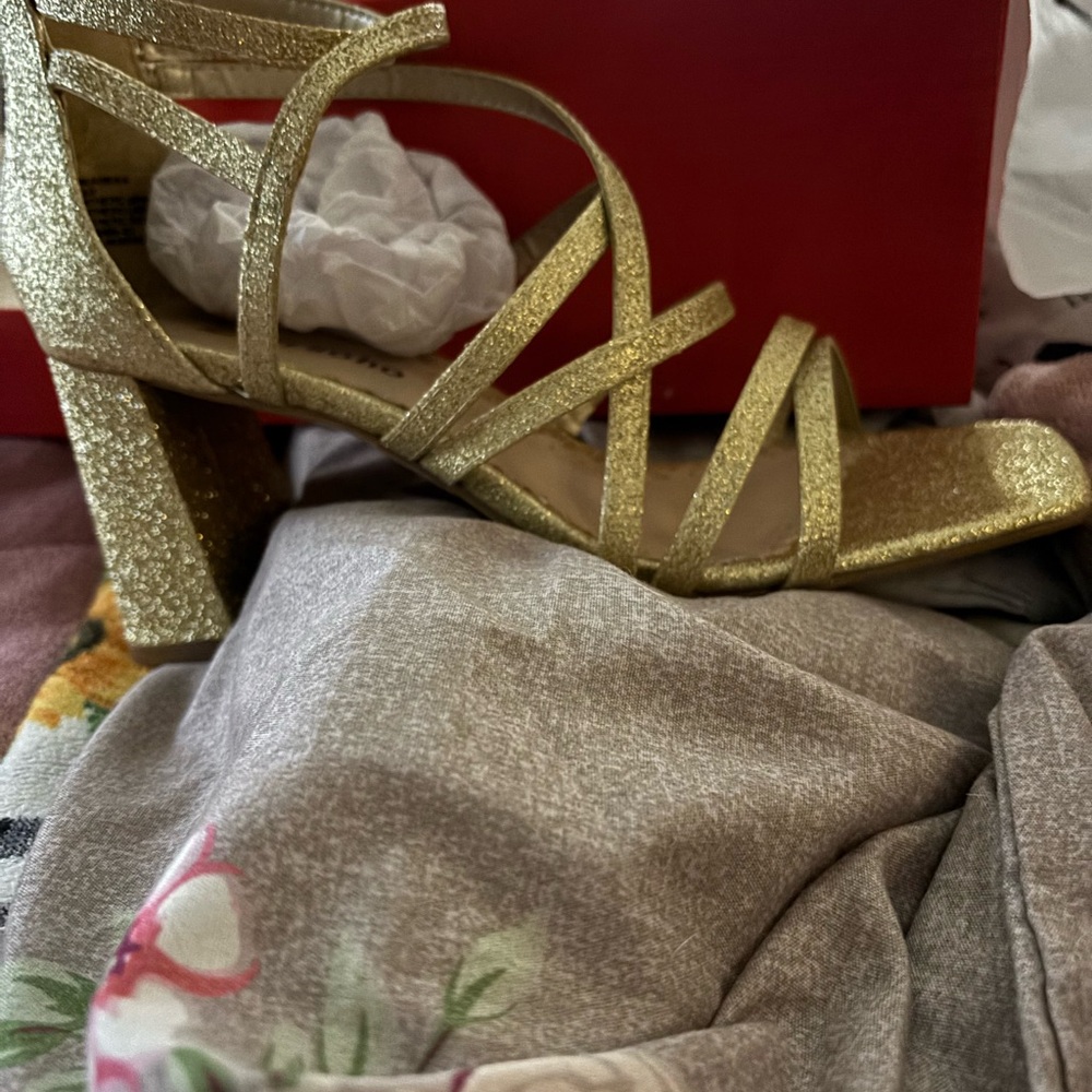 Zigi Soho Glittering Gold Strappy Heels